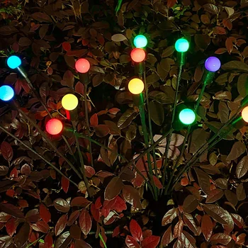 Уличные водонепроницаемые фонари Firefly на солнечных батареях, садовые фонари, качающиеся при вспышке солнечной звезды, солнечные фонари 8LED - Изображение 2  