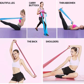Эластичная лента для йоги, женская тонкая лента для фитнеса, лента для растяжки, упражнения на растяжку, эспандер для поднятия бедер - Изображение 2  