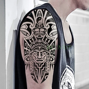 Водонепроницаемая временная татуировка Наклейка крутой племенной тотем поддельная татуировка флэш тату татуаж Наклейки рука нога для девушки женщины мужчины - Изображение 2  