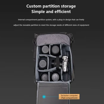 Рюкзак для камеры Smallrig Водонепроницаемая сумка для камеры с бутылкой для хранения воды Эргономичный дизайн Рюкзак для зеркальных фотокамер для фотографов - Изображение 2  