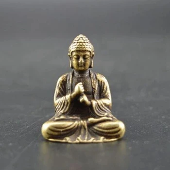 4X Мини-статуя Будды, бронзовая статуя Будды, китайский буддизм, чистая медь, бронзовая статуя Будды Шакьямуни - Изображение 2  