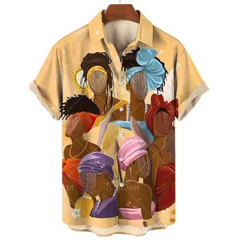 Винтажная мужская рубашка с 3D принтом Umbanda, уличная дизайнерская модная мужская одежда с короткими рукавами, топы, свободные рубашки и блузки оверсайз - Изображение 2  