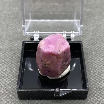 Лучшее! 100% натуральный мьянманский флуоресцентный рубин, необработанные минеральные камни и кристаллы, целебные кристаллы, кварцевые драгоценные камни + коробка 35 мм - Изображение 2  