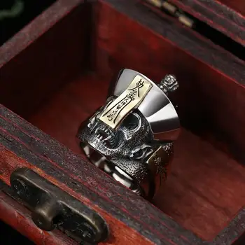 Китайские кольца-трупы, Открытое Регулируемое кольцо с черепом вампира для мужчин, ювелирные аксессуары - Изображение 2  