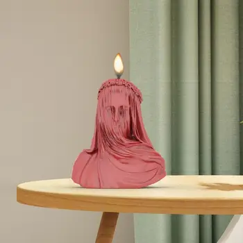 Форма для свечи Леди с вуалью DIY Форма для свечи в форме фаты Леди Невесты 3D Силиконовая Женщина-Невеста Антикварный Бюст Статуя Ремесленные Аксессуары - Изображение 2  