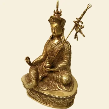 8,2 “Статуи Бога Падмасамбхавы Гуру Ринпоче, бронзовые с позолотой Будды буддизма - Изображение 2  