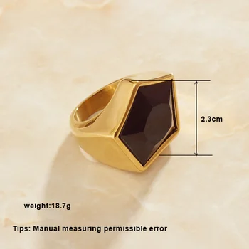 SOMMAR Новое поступление!! Золотой цвет размер 6 7 женское обручальное кольцо Черное кольцо с пентаграммой мужские цены в евро - Изображение 2  