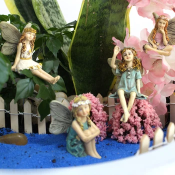 6шт Мини-модель Садовой феи, фигурки сказочного сада из смолы, украшения ангелов для сада, газона, ворот патио - Изображение 2  