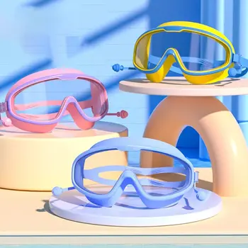 Очки для плавания в большой оправе с защелкивающимся дизайном, очки для плавания, очки для дайвинга, очки для плавания для мальчиков и девочек - Изображение 2  