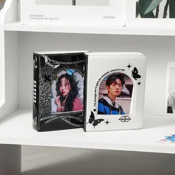 Студенческие черно-белые клетчатые трехдюймовые фотоальбомы Idolize Love Beans, Маленькая книга Кака, Корейская книга для хранения фотографий - Изображение 2  