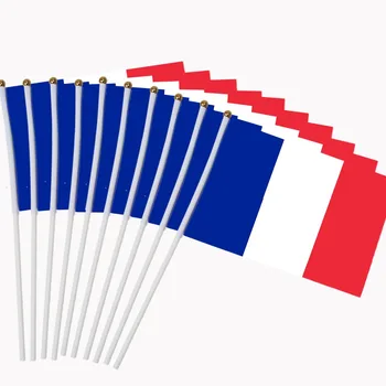 10шт 14x21 см Французский флаг, размахивающие руками флаги с пластиковыми флагштоками, Парад активности, Спортивные украшения для дома NC012 - Изображение 2  