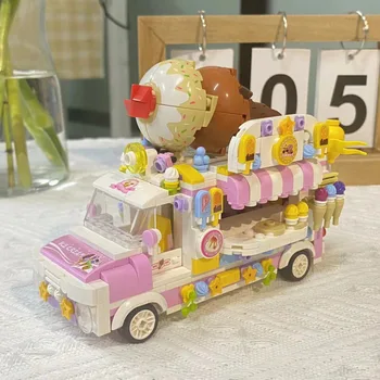 Пазл из мелких частиц, сборочный блок, ретро-гамбургер, автомобиль, серия мороженого, игрушки для сборки своими руками - Изображение 2  