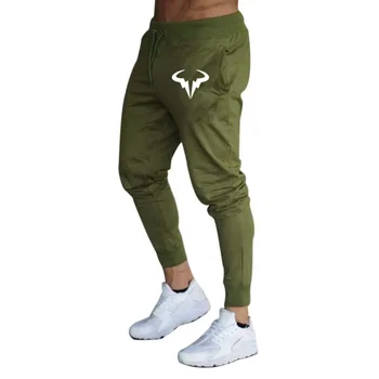 Теннисист Рафаэль Надаль 2023 Весенние мужские модные повседневные спортивные брюки из хлопка и льна с эластичной резинкой на талии, однотонные брюки - Изображение 2  