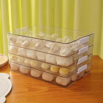 Коробка для пельменей замороженные пельмени бытовой холодильник быстрозамороженные пельмени вонтон коробка коробка для консервирования яиц настольный многослойный - Изображение 2  
