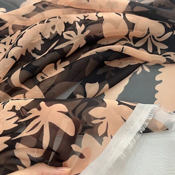 Весенне-летний Европейский и Американский показ мод, женская юбка из шифона с химическим волокном, высококачественная ткань из листьев растений - Изображение 2  