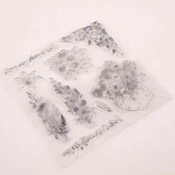 Растения подсолнечника, прозрачный штамп для скрапбукинга, прозрачная печать 