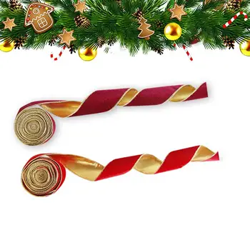 Лента для подарочной коробки Яркая прочная текстура рождественской ленты, широко используемая для украшения рождественской подарочной коробки, улучшает праздничное Рождество - Изображение 2  