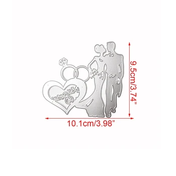 Кольцо жениха для невесты Металлические Штампы Трафарет для альбома для скрапбукинга Своими руками Гербовая бумага - Изображение 2  