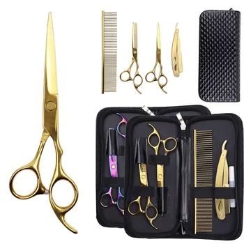 Профессиональные парикмахерские ножницы для стрижки волос 5,5-дюймовые Инструменты для филировки в парикмахерской, высококачественный салонный набор - Изображение 2  