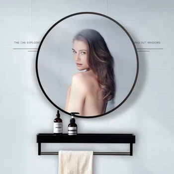 Креативный бордюр Настенное Круглое зеркало для ванной комнаты HD Настенное Зеркало для макияжа Nordic Аксессуары для ванной Комнаты Home Decor - Изображение 2  