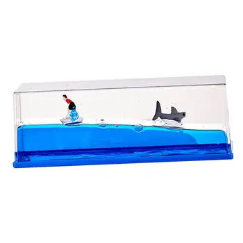 Жидкие игрушки для гостиной, Плавающая бутылка, Акриловая Статуэтка для мальчика-акулы - Изображение 2  