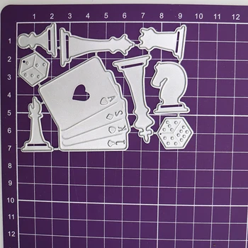Игровые штампы для вырезания шахматных покерных бумажных карт Инструмент для изготовления бумажных карт Craft Die Cut Тиснение DIY Альбом для вырезок Поздравительная открытка - Изображение 2  