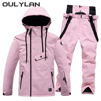 Oulylan, новый водонепроницаемый зимний костюм для мужчин и женщин, зимний лыжный костюм, костюмы, одежда для сноуборда, лыжные комплекты, зимние куртки и брюки - Изображение 2  