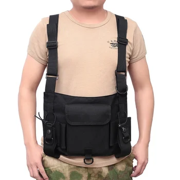 Радиоприемник, нагрудный ранец, сумка для рации, кобура, сумка для переноски, тактическое регулируемое нагрудное снаряжение, охотничья сумка, жилет - Изображение 2  