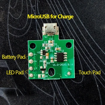 10 шт./лот, Сенсорный выключатель PCBA, фонарик с регулируемой яркостью, самодельный аккумулятор для настольной лампы - Изображение 2  