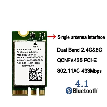 Новая Беспроводная Сетевая карта QCA9377 QCNFA435 AW-CB231NF WIFI Bluetooth 4.1 433M Двухдиапазонная 2.4G/5G NGFF M.2 - Изображение 2  