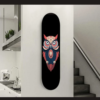 Графика и текст для украшения домашнего деревянного скейтборда могут быть настроены с помощью узоров, цветов, рисунков, ленты для захвата, подвешенной на стене - Изображение 2  