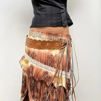 Женский поясной ремень с вырезами Широкие богемные ремни с кисточками в стиле панк, модное платье для девочек, рубашка, поясной ремень - Изображение 2  