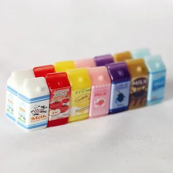 Кукольный домик из мини-смолы, коробки из-под фруктов и молока, миниатюрная еда, играющая с реквизитом для съемки модели OB11 - Изображение 2  