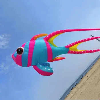 бесплатная доставка большая рыба воздушный змей подвеска для взрослых воздушный змей струна летающие мягкие воздушные змеи игрушки на открытом воздухе наружные игры для детей windsock - Изображение 2  