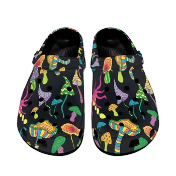 Дизайнерские роскошные сандалии с фантазийными грибами, женские летние нескользящие повседневные мягкие тапочки для помещений и улицы, Новая популярная обувь на плоской подошве 2023 - Изображение 2  
