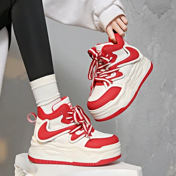 Массивные женские кроссовки, комфортная спортивная обувь на платформе, увеличивающая рост, баскетбольные нескользящие кроссовки, обувь для ходьбы - Изображение 2  