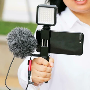 Универсальный держатель для мобильного телефона, адаптер для микрофонного штатива для iPhone Huawei Samsung с креплением для холодного башмака для светодиодного видеосвета - Изображение 2  