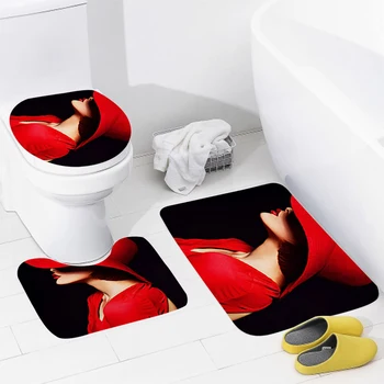 домашние коврики для ванной комнаты Современный коврик для ног в скандинавском стиле, современные аксессуары для ванной комнаты, коврик для унитаза, противоскользящий ковер для ванны - Изображение 2  