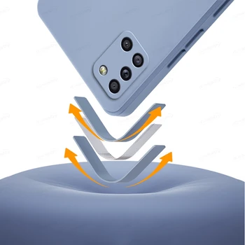 Квадратный Жидкий Силиконовый Чехол для Телефона Samsung A21s A31 A41 A51 A71 4G Полная Защитная Мягкая Задняя Крышка A51 4G a31 A71 a21S Чехлы - Изображение 2  