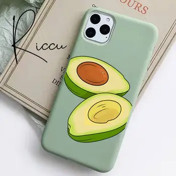 Чехол с изображением авокадо с рисунком для iPhone 12 mini 11 Pro Max X XR XS 8 7 6s Plus, ярко-зеленые силиконовые чехлы - Изображение 2  
