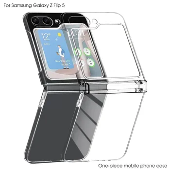 Для Samsung Galaxy Z Флип 5 Чехол для мобильного телефона с защитой на шарнирах, полное покрытие, жесткий ПК, ударопрочные тонкие прозрачные чехлы - Изображение 2  