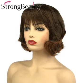 StrongBeauty Короткий вьющийся женский парик из синтетических волос, Термостойкие парики без цоколя - Изображение 2  