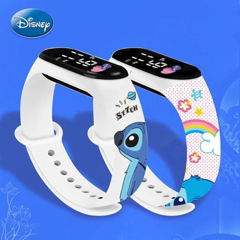 Цифровые детские часы Disney с фигурками аниме, светодиодные светящиеся часы, сенсорные водонепроницаемые электронные спортивные часы, подарок детям на День рождения - Изображение 2  