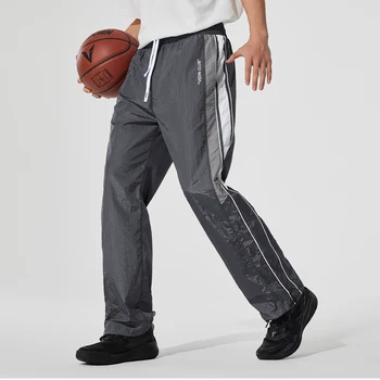 Спортивные тканые брюки для мужчин серого цвета, размер M-3XL, дышащий эластичный пояс, Тонкие повседневные брюки для ежедневного баскетбола - Изображение 2  