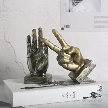 Скандинавская фигурка руки, скульптура пальца, современный орнамент, Аксессуары для украшения дома, Статуэтка жеста из смолы для рабочего стола - Изображение 2  