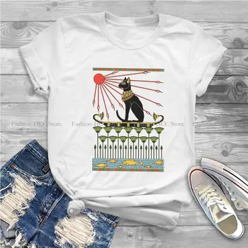 Фон с котом на лодке, специальная футболка из полиэстера, волшебный Египет, культура Древнего Египта, удобная футболка в стиле хип-хоп - Изображение 2  
