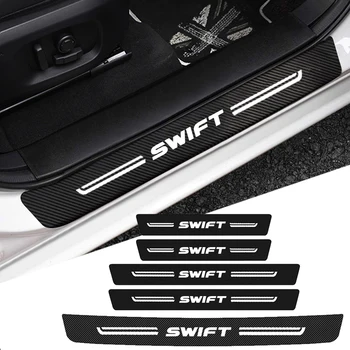 Наклейки на Порог передней задней двери автомобиля для логотипа Suzuki SWIFT 2023, Защитная пластина для бампера багажника, Аксессуары для отделки от царапин - Изображение 2  