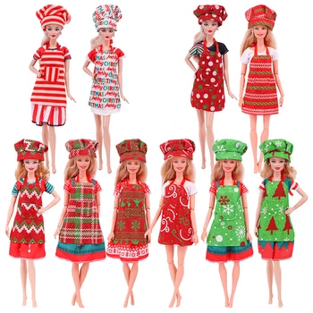 Рождественская кукольная одежда 35 см, мини-фартук, шляпа шеф-повара, кукольный домик, миниатюрная одежда феи, Рождественский костюм, игрушка для декора - Изображение 2  