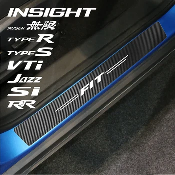 Накладка порога двери автомобиля из углеродного волокна для Honda City Insight Fit VTEC Legend Modulo Auto Protector Аксессуары для мотоциклов - Изображение 2  