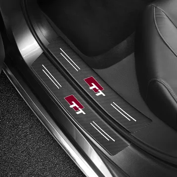 Новинка для Audi TT 2017-2022 2016 2015 2014 2013 2012 2010 2009 2008 Наклейки на порог автомобиля из углеродного волокна - Изображение 2  